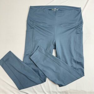 NWOT! Velocity Steel Blue Activewear yoga workout Leggings with pockets - XL